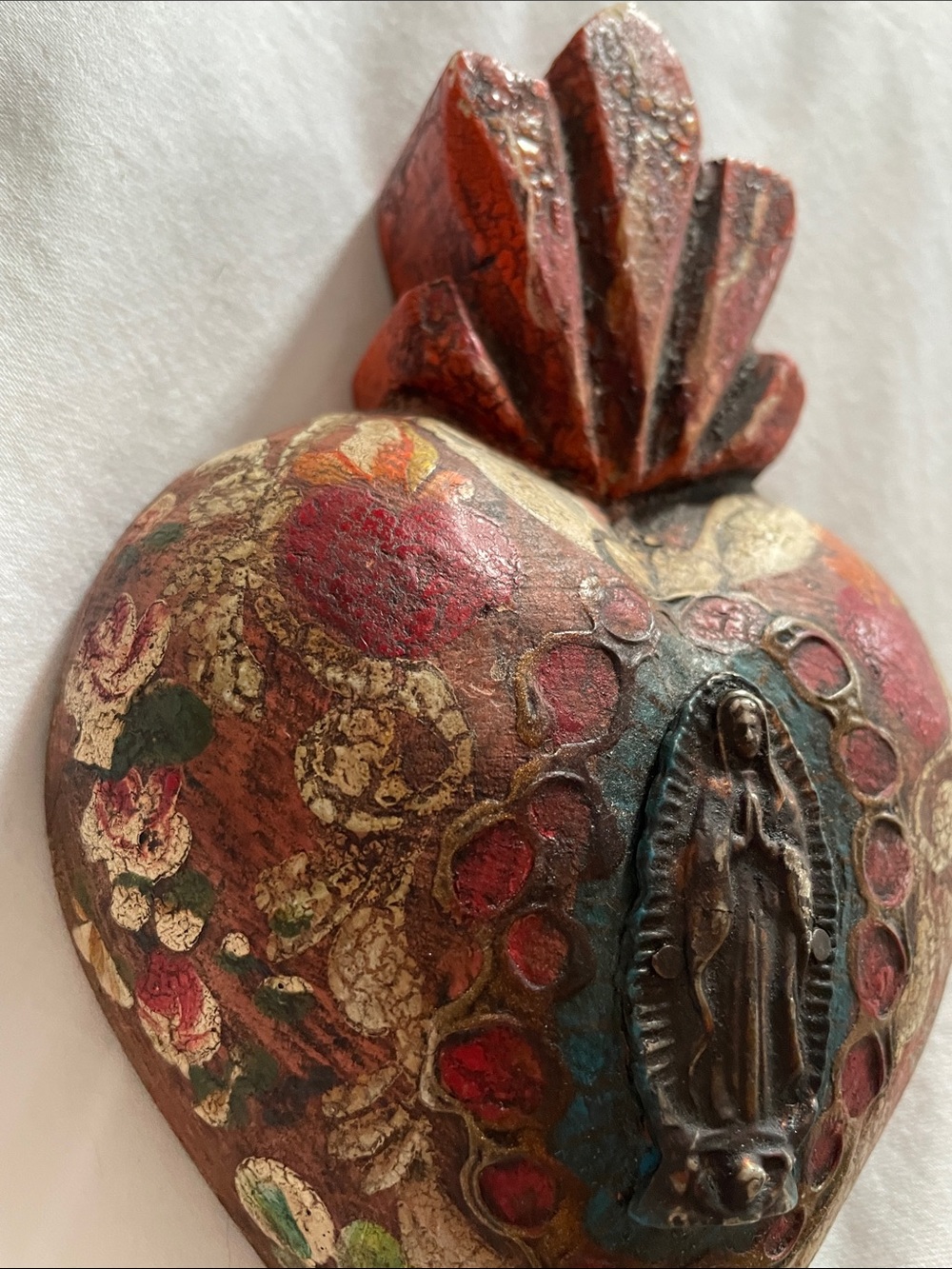 Mexican Sacred Heart  religious art - Picture 6 of 13